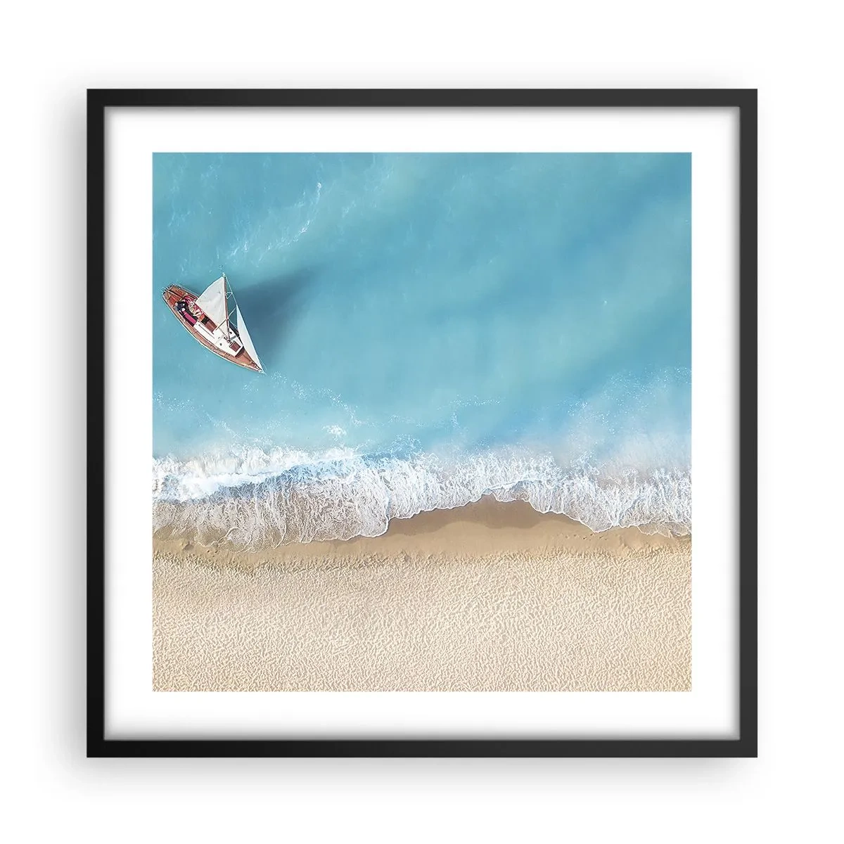 Affiche dans un cadre noir - Poster - A la frontière de l'azur et de l'or - 50x50 cm