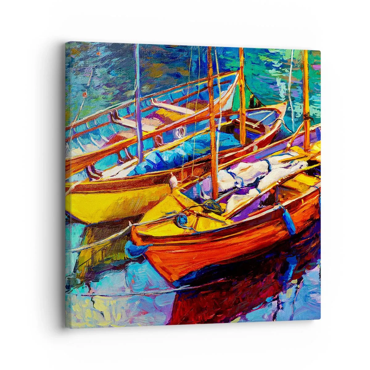 Impression sur toile - Image sur toile - Sur l'eau épaisse de couleurs - 30x30 cm