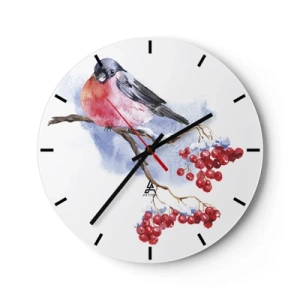 Horloge murale - Pendule murale - L'hiver en couleurs - 40x40 cm