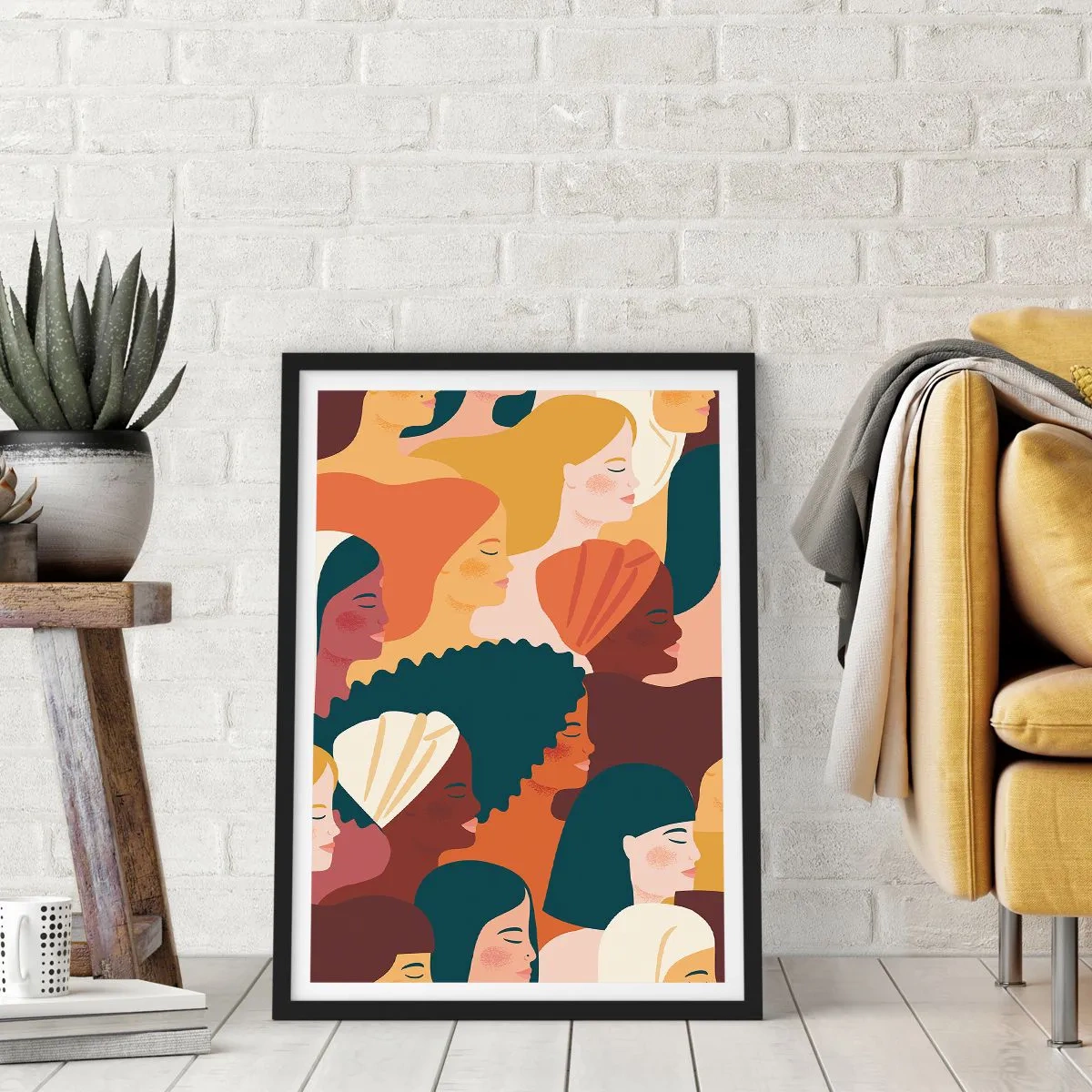 Affiche dans un cadre noir - Poster - Uniquement la féminité - 40x50 cm