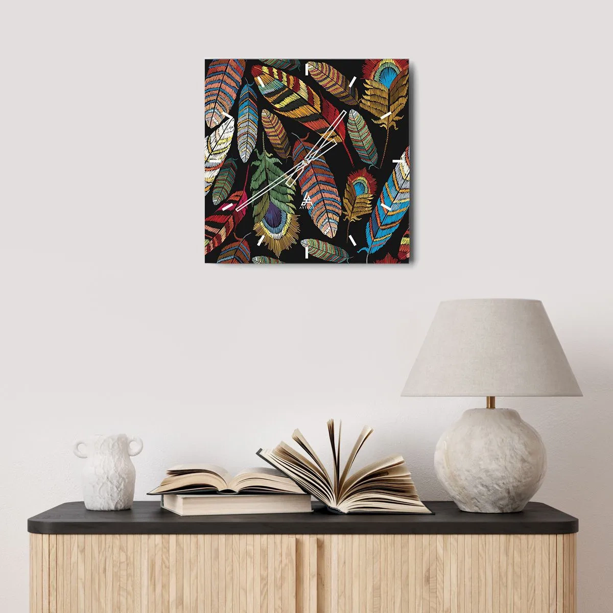 Horloge murale - Pendule murale - Le carnaval des oiseaux - 30x30 cm