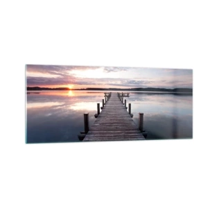 Impression sur verre - Image sur verre - Une frontière tranquille entre le jour et la nuit - 100x40 cm