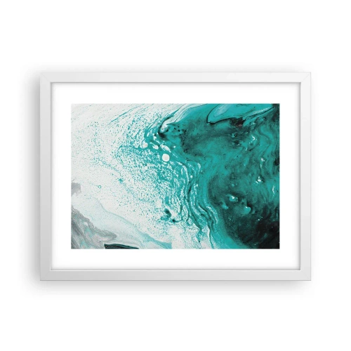 Affiche dans un cadre blanc - Poster - Se fondre dans le bleu et le turquoise - 40x30 cm