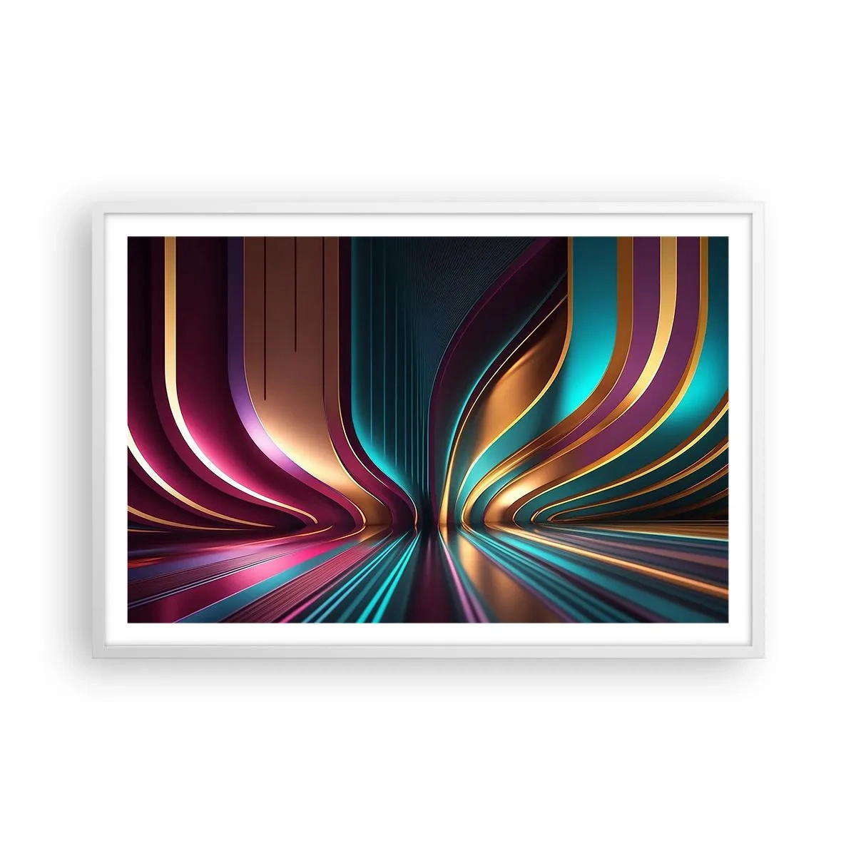 Affiche dans un cadre blanc - Poster - Architektura światła - 91x61 cm