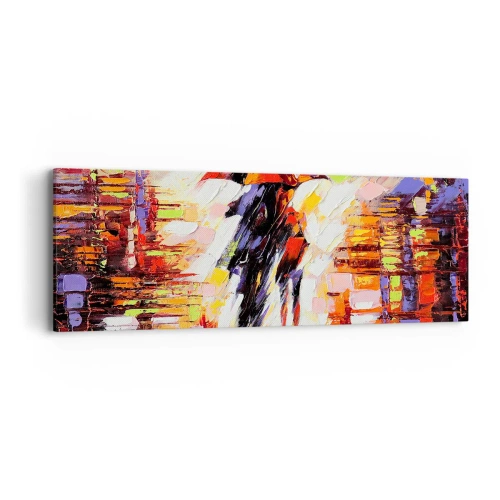 Impression sur toile - Image sur toile - Ensemble à travers la nuit et la pluie - 90x30 cm