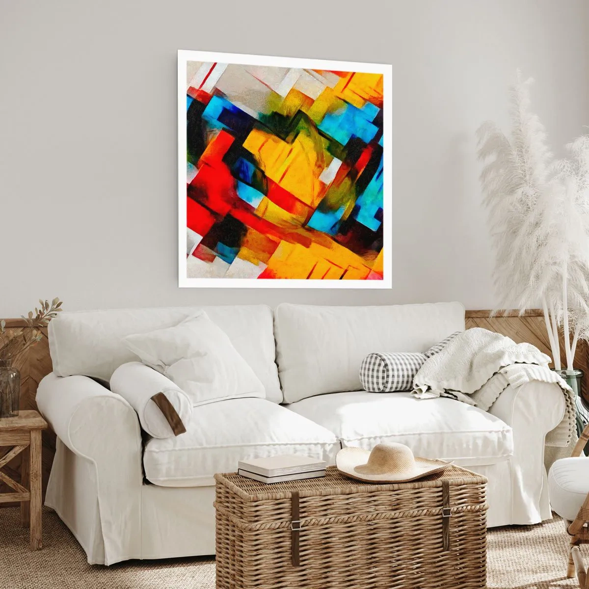 Affiche - Poster - Une superposition multicolore - 30x30 cm