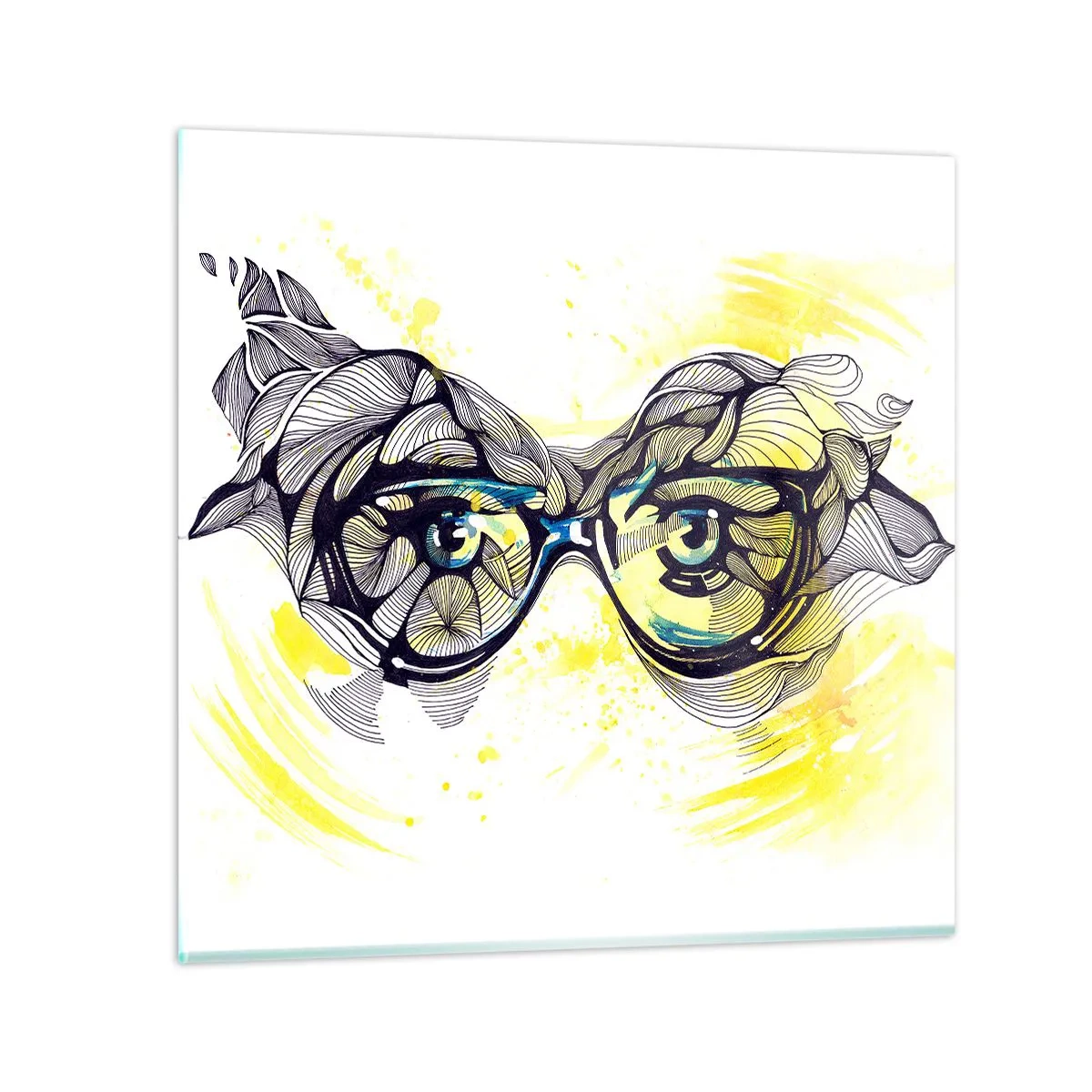 Impression sur verre - Image sur verre - À travers des lunettes bleues - 40x40 cm