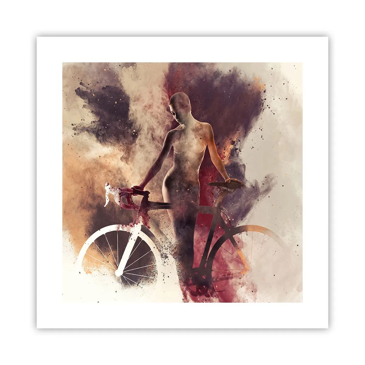 Affiche - Poster - Une âme de vélo aux formes marbrées - 40x40 cm