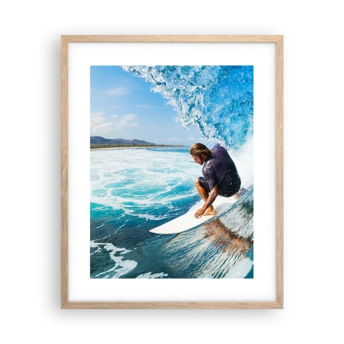 Affiche dans un chêne clair - Poster - Danse avec les vagues - 40x50 cm