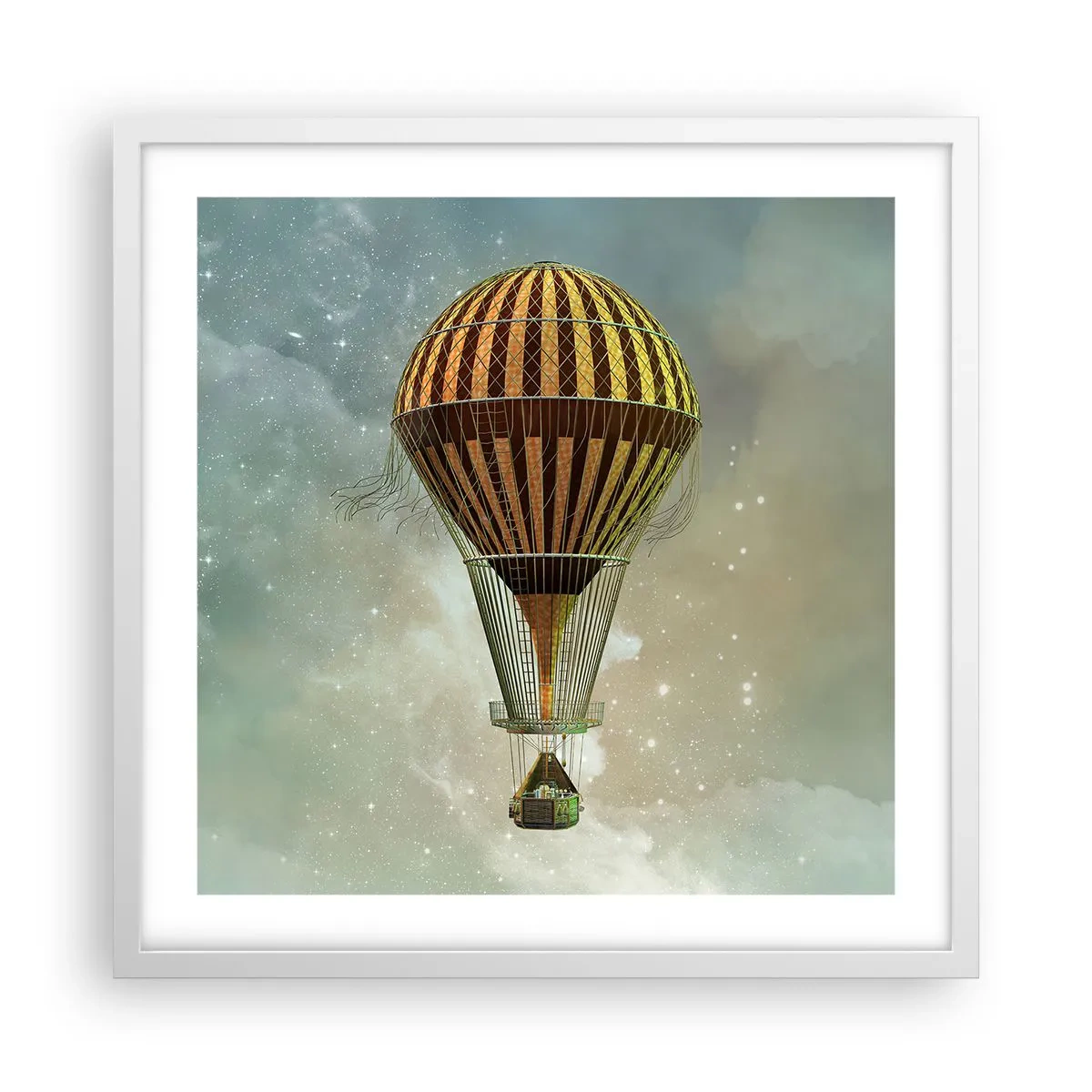 Affiche dans un cadre blanc - Poster - Vols pionniers - 50x50 cm