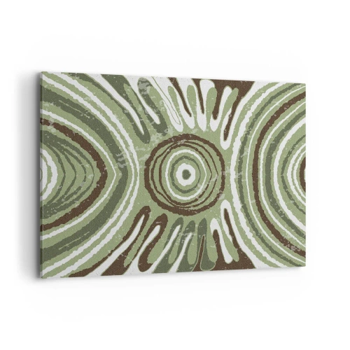 Impression sur toile - Image sur toile - Motifs abstraits dans les tons de vert et de marron - 120x80cm - Une explosion d'émotions - Décoration murale moderne pour le salon et la chambre ARTTOR