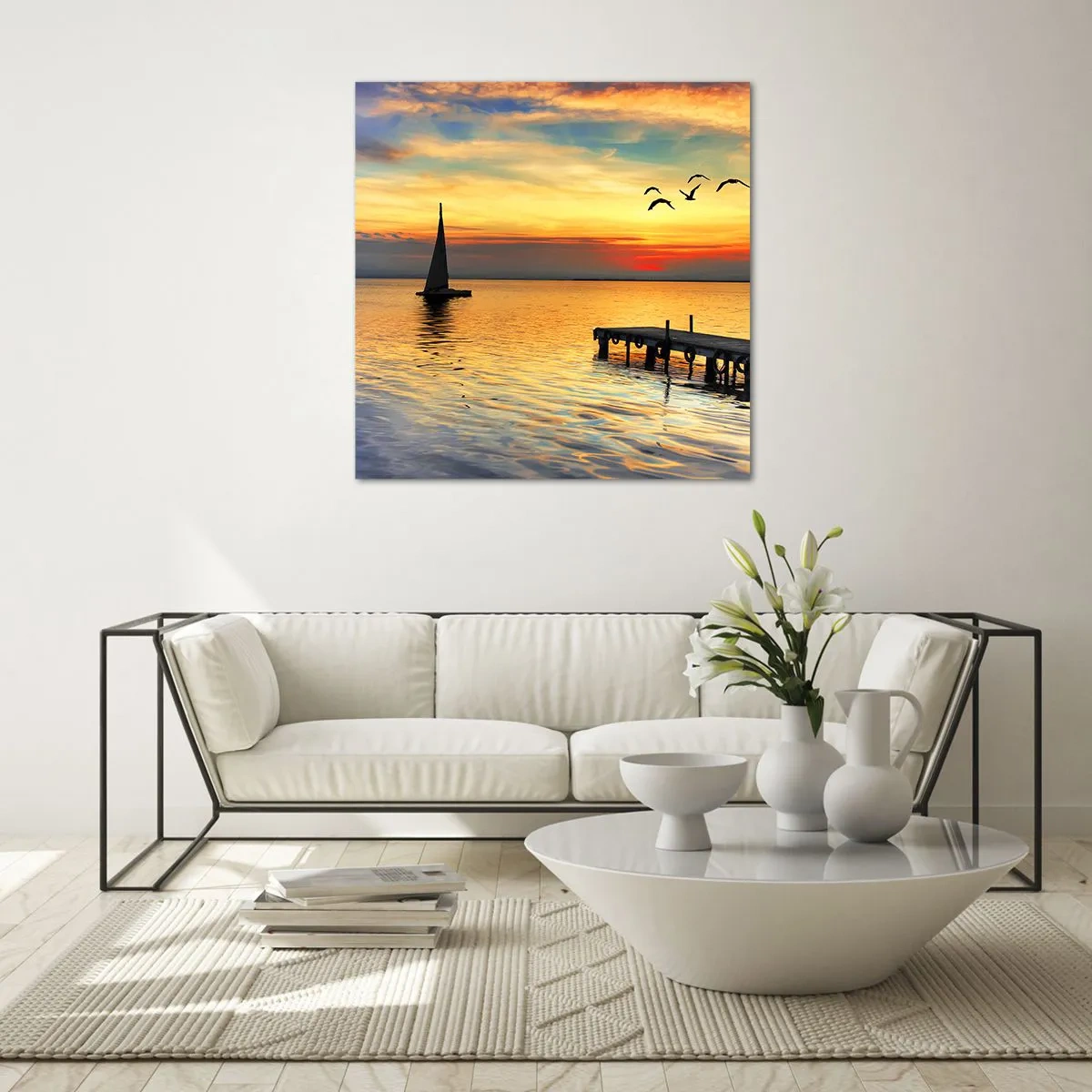 Impression sur verre - Image sur verre - Le soir revient - 70x70 cm