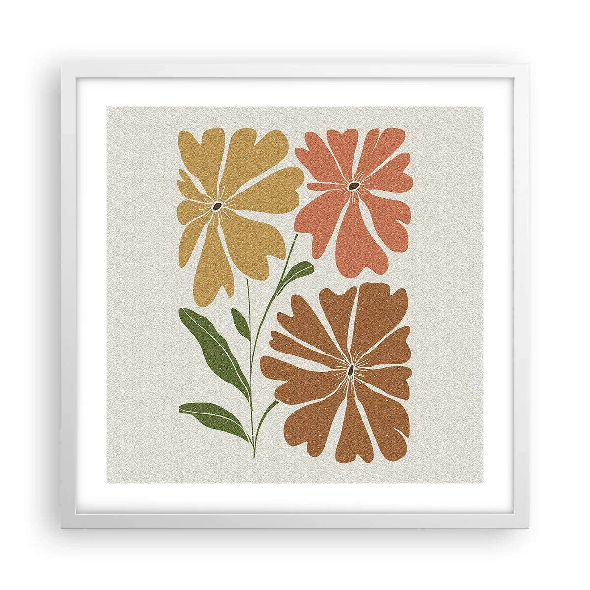 Affiche dans un cadre blanc - Poster - Nature et géométrie - 50x50 cm