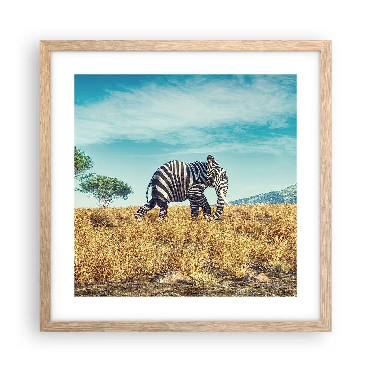 Affiche dans un chêne clair - Poster - Le gris n'est déjà plus à la mode - 40x40 cm