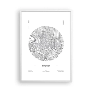 Affiche dans un cadre blanc - Poster - Anatomie de Madrid - 50x70 cm