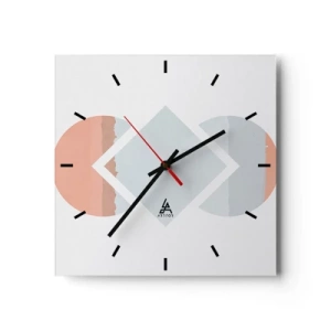 Horloge murale - Pendule murale - Une peinture minimaliste aux formes géométriques - 30x30cm - La situation est clair - Décoration murale moderne pour le salon et la chambre ARTTOR