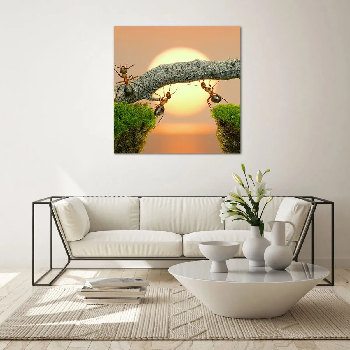 Impression sur verre - Image sur verre - La joie, travaille d'équipe - 60x60 cm