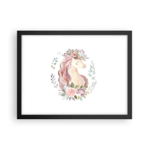 Affiche dans un cadre noir - Poster - Invitation au monde des contes de fées - 40x30 cm