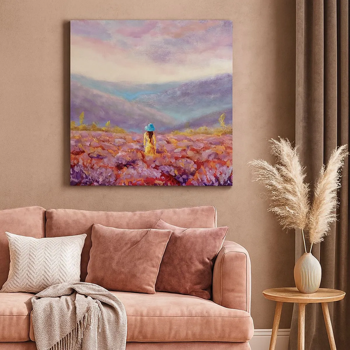 Impression sur toile - Image sur toile - Dans un monde lavande - 30x30 cm