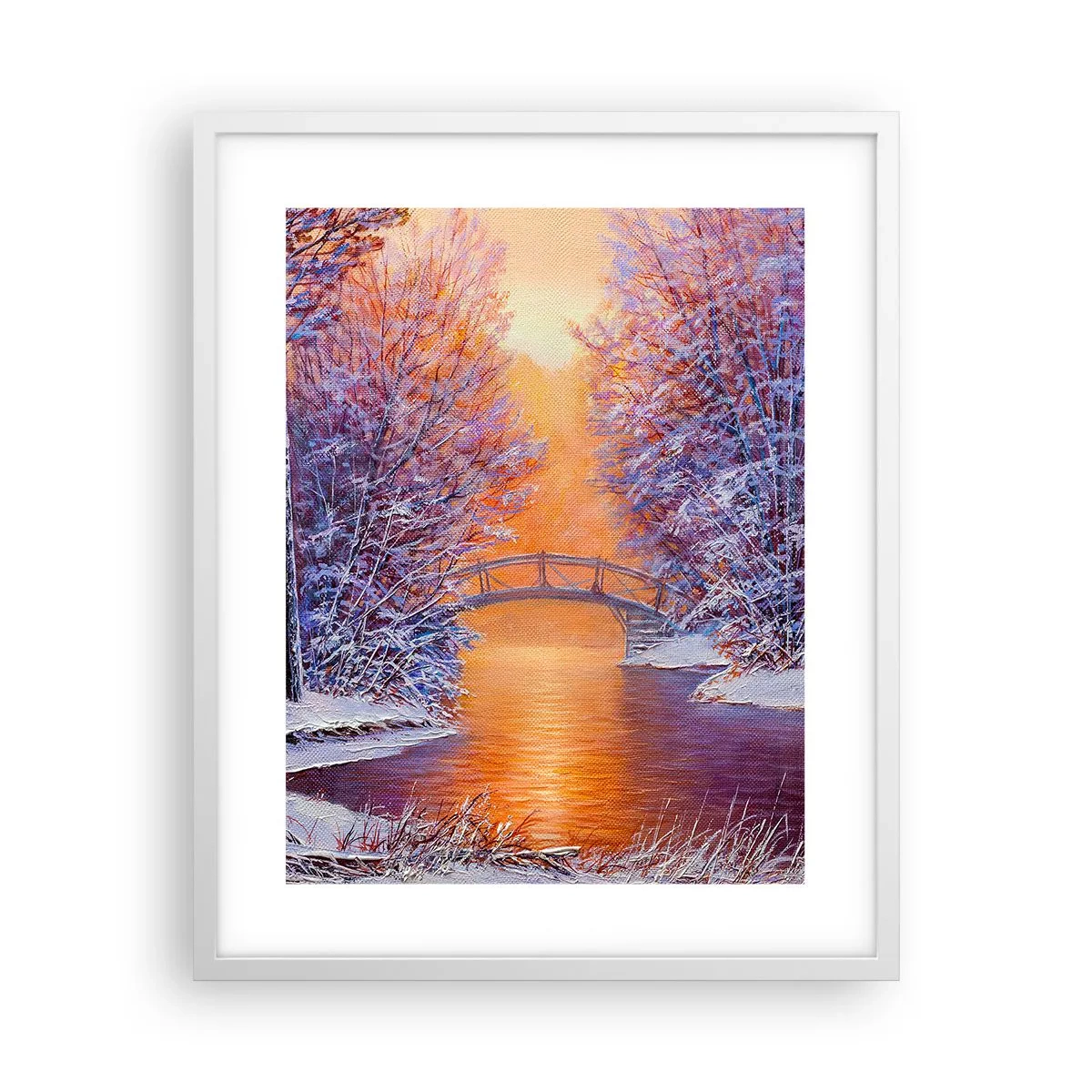 Affiche dans un cadre blanc - Poster - On se rencontre ici - 40x50 cm