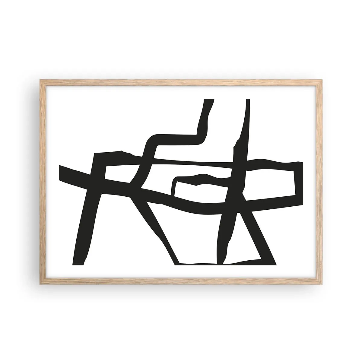 Affiche dans un chêne clair - Poster - Conception noir et blanc - 70x50 cm