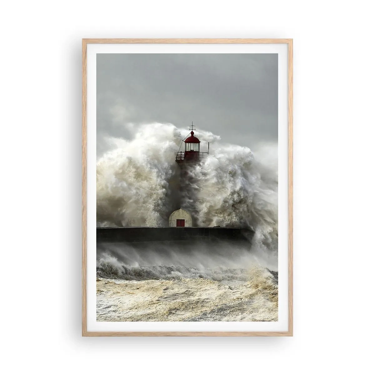 Affiche dans un chêne clair - Poster - La colère de l'océan - 70x100 cm