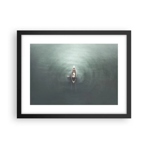 Affiche dans un cadre noir - Poster - À travers le lac de la lune - 40x30 cm