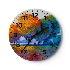 Horloge murale - Pendule murale - Un bouquet de couleurs éclatantes - 40x40 cm