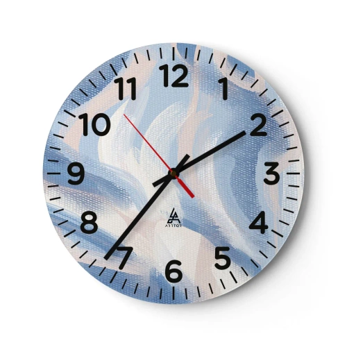 Horloge murale - Pendule murale - Vagues bleues - 30x30 cm