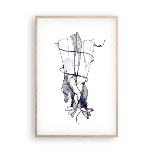 Affiche dans un chêne clair - Poster - Étude du touché - 61x91 cm