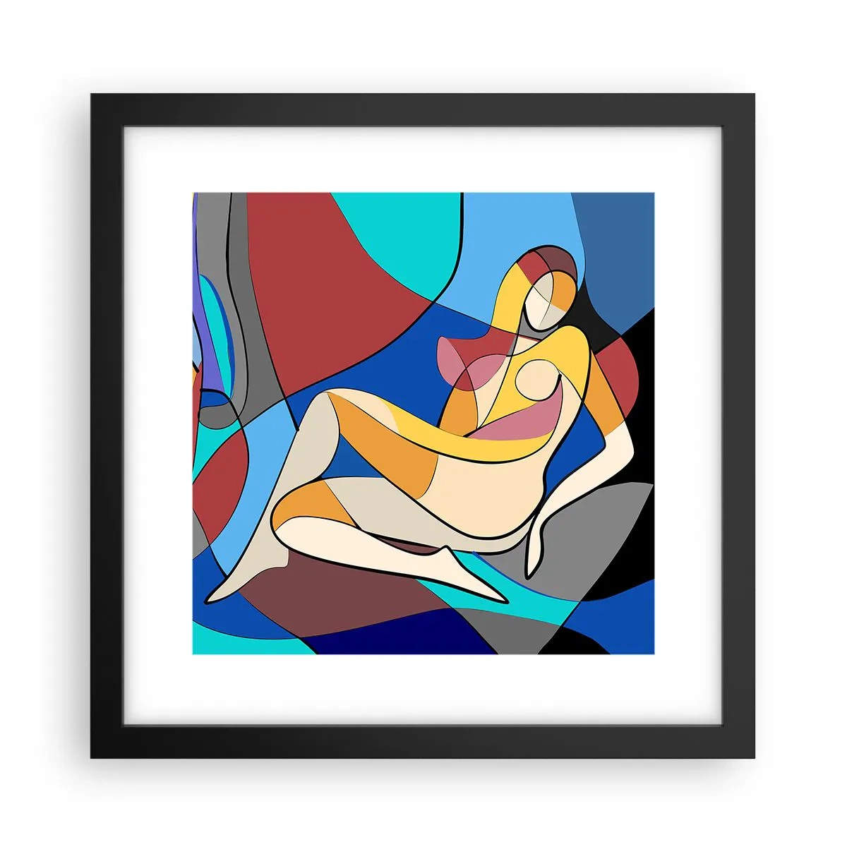 Affiche dans un cadre noir - Poster - Nu cubiste - 30x30 cm