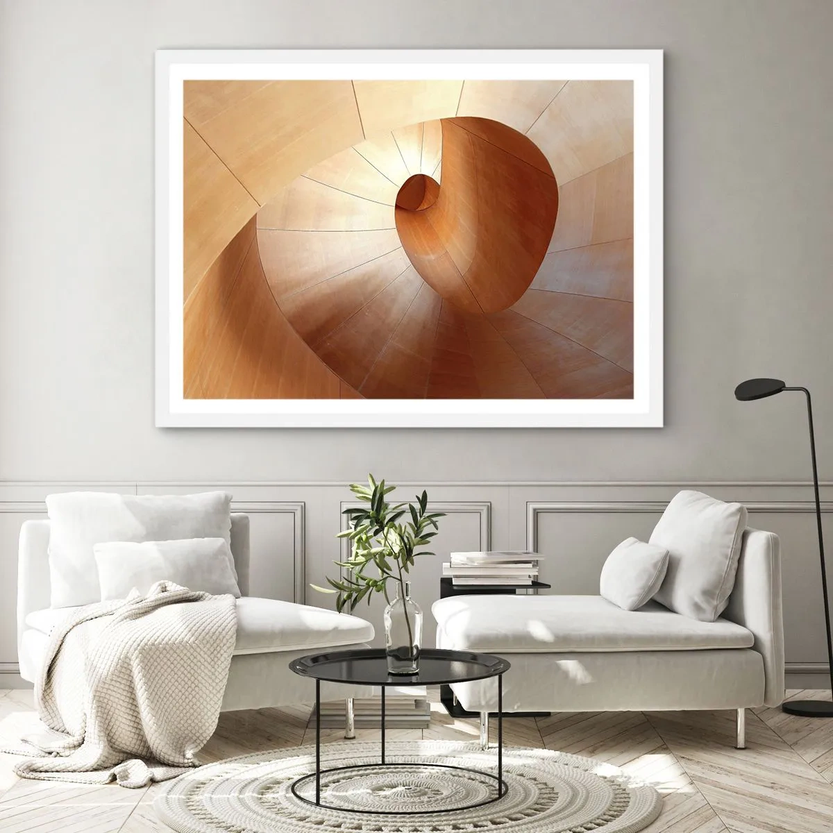 Affiche dans un cadre blanc - Poster - Serpentin architectural - 70x50 cm