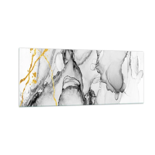 Impression sur verre - Image sur verre - Composition à motif or - 100x40 cm