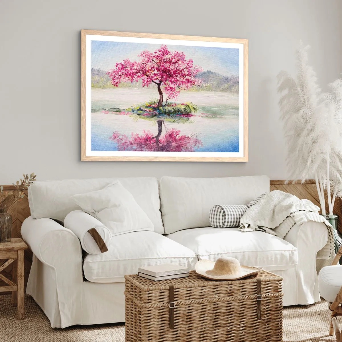 Affiche dans un chêne clair - Poster - Fête du Printemps - 100x70 cm