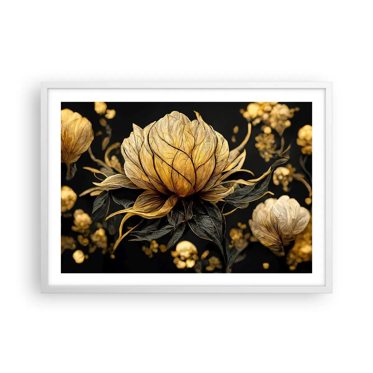 Affiche dans un cadre blanc - Poster - Fragilité subtile - 70x50 cm