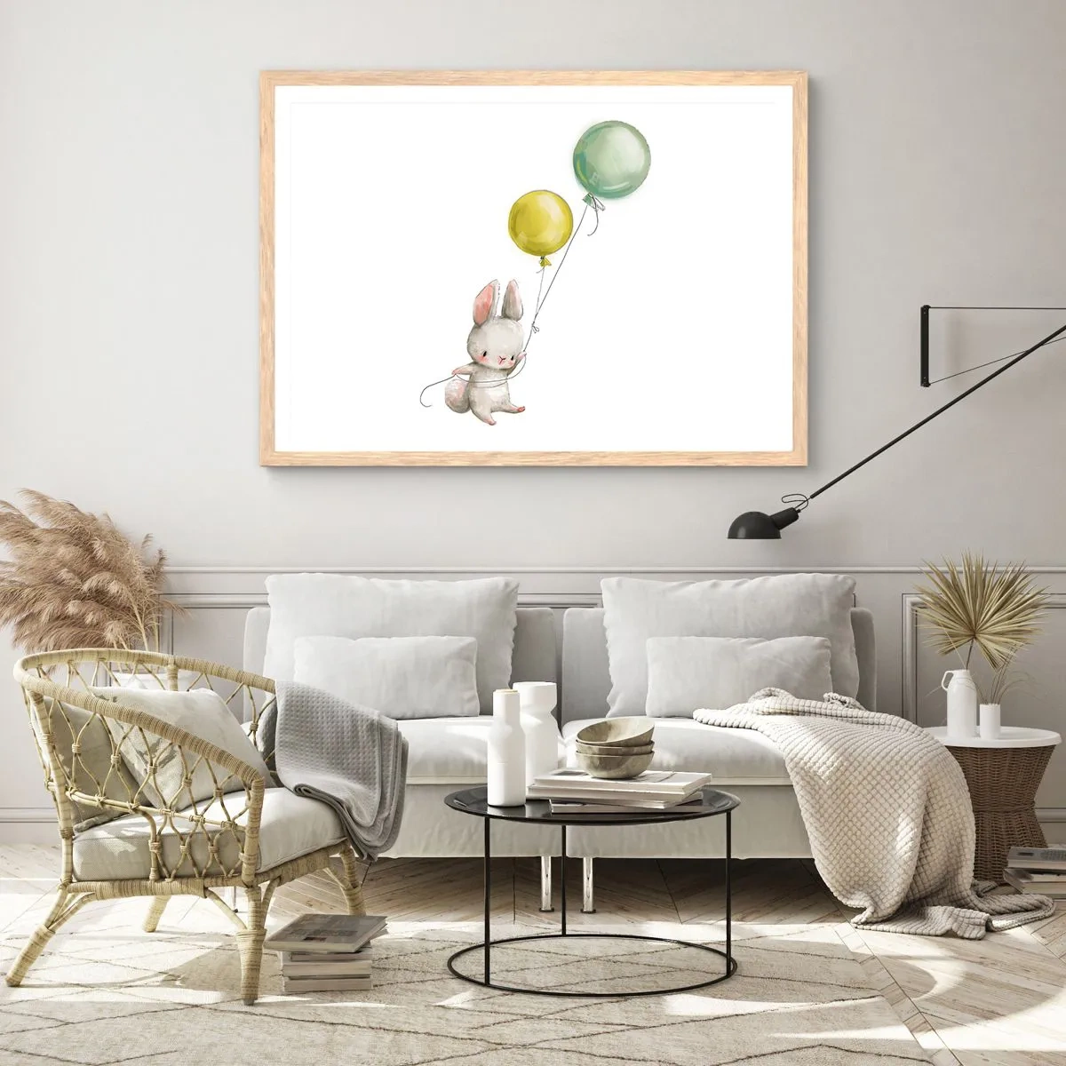 Affiche dans un chêne clair - Poster - Moi aussi je vole! - 100x70 cm