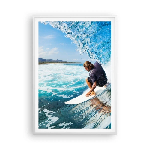 Affiche dans un cadre blanc - Poster - Danse avec les vagues - 70x100 cm