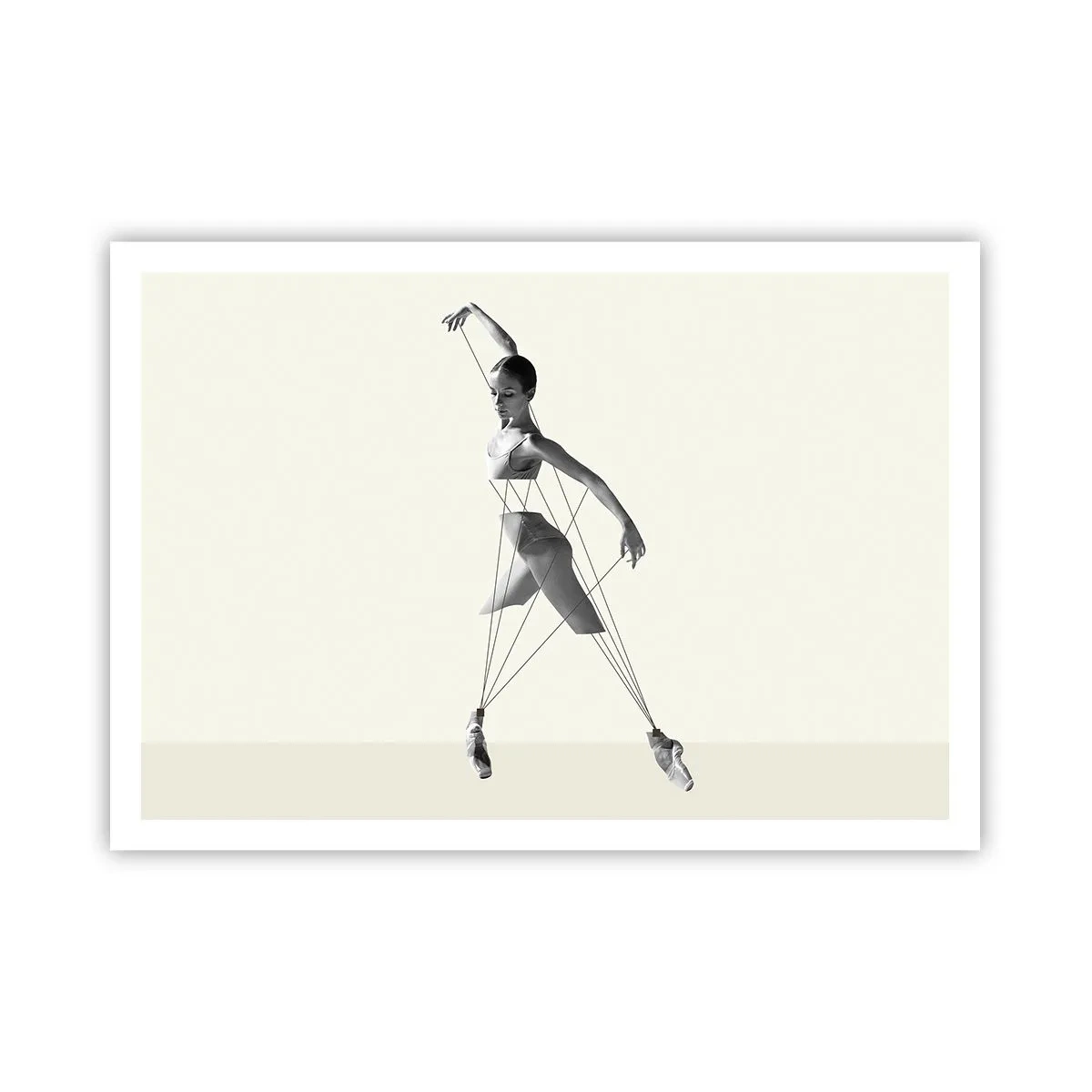 Affiche - Poster - Ballerine dans une interprétation géométrique avec des lignes - 100x70cm - Dans le théatre de la vie - Décoration murale moderne pour le salon et la chambre ARTTOR