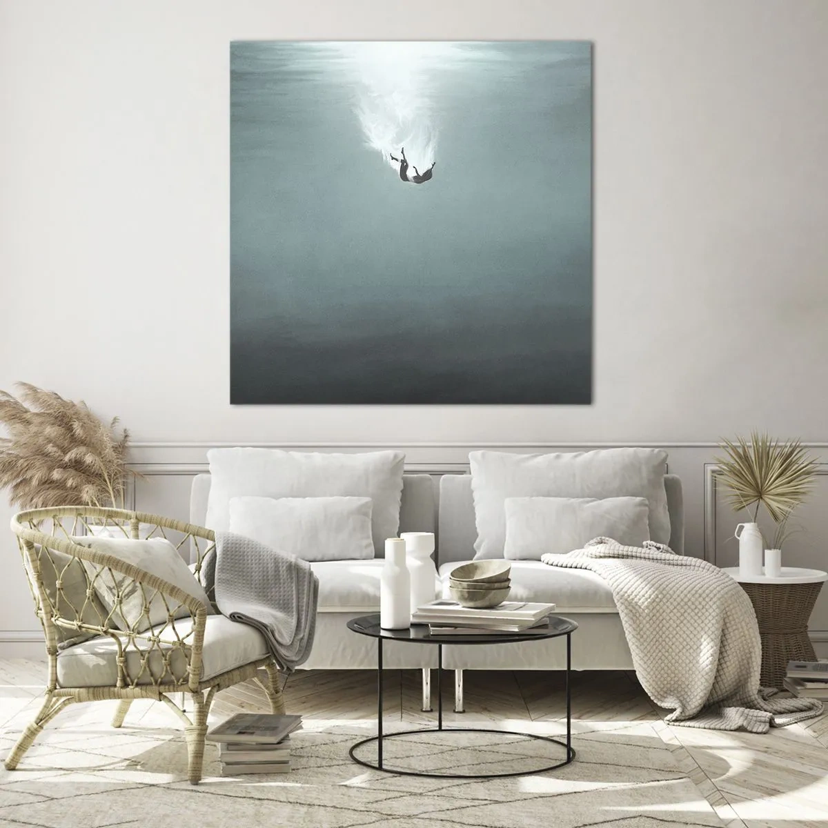 Impression sur verre - Image sur verre - Dans les bras de l'océan - 70x70 cm