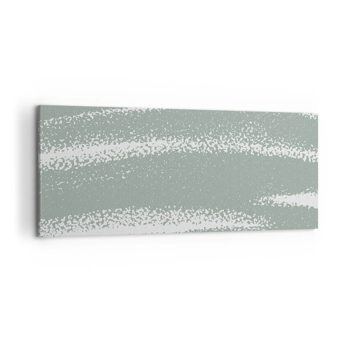 Impression sur toile - Image sur toile - Vagues d'hiver dans les tons menthe et blanc - 120x50cm - Abstraction dans un climat hivernal - Décoration murale moderne pour le salon et la chambre ARTTOR