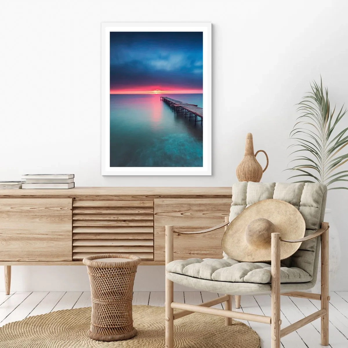 Affiche dans un cadre blanc - Poster - Entre le ciel et la terre - 70x100 cm