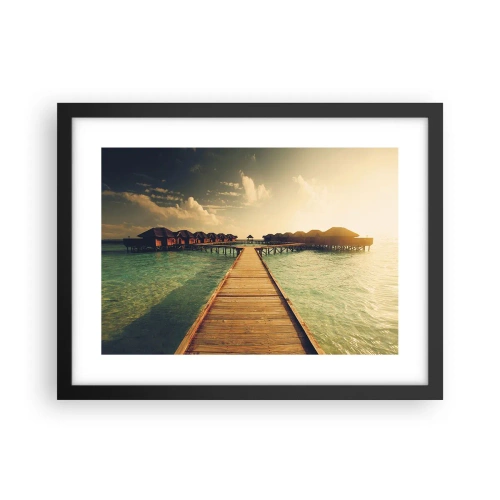 Affiche dans un cadre noir - Poster - Invitation chaleureuse - 40x30 cm