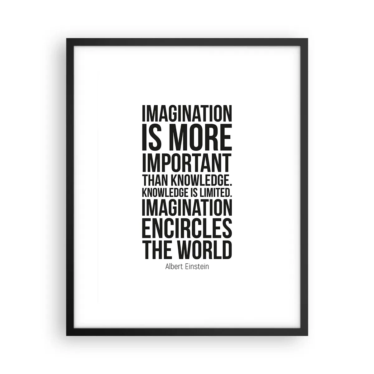 Affiche dans un cadre noir - Poster - Einstein sur le pouvoir de l'imagination - 40x50 cm
