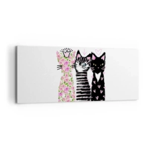 Impression sur toile - Image sur toile - Il y avait trois chats - 100x40 cm