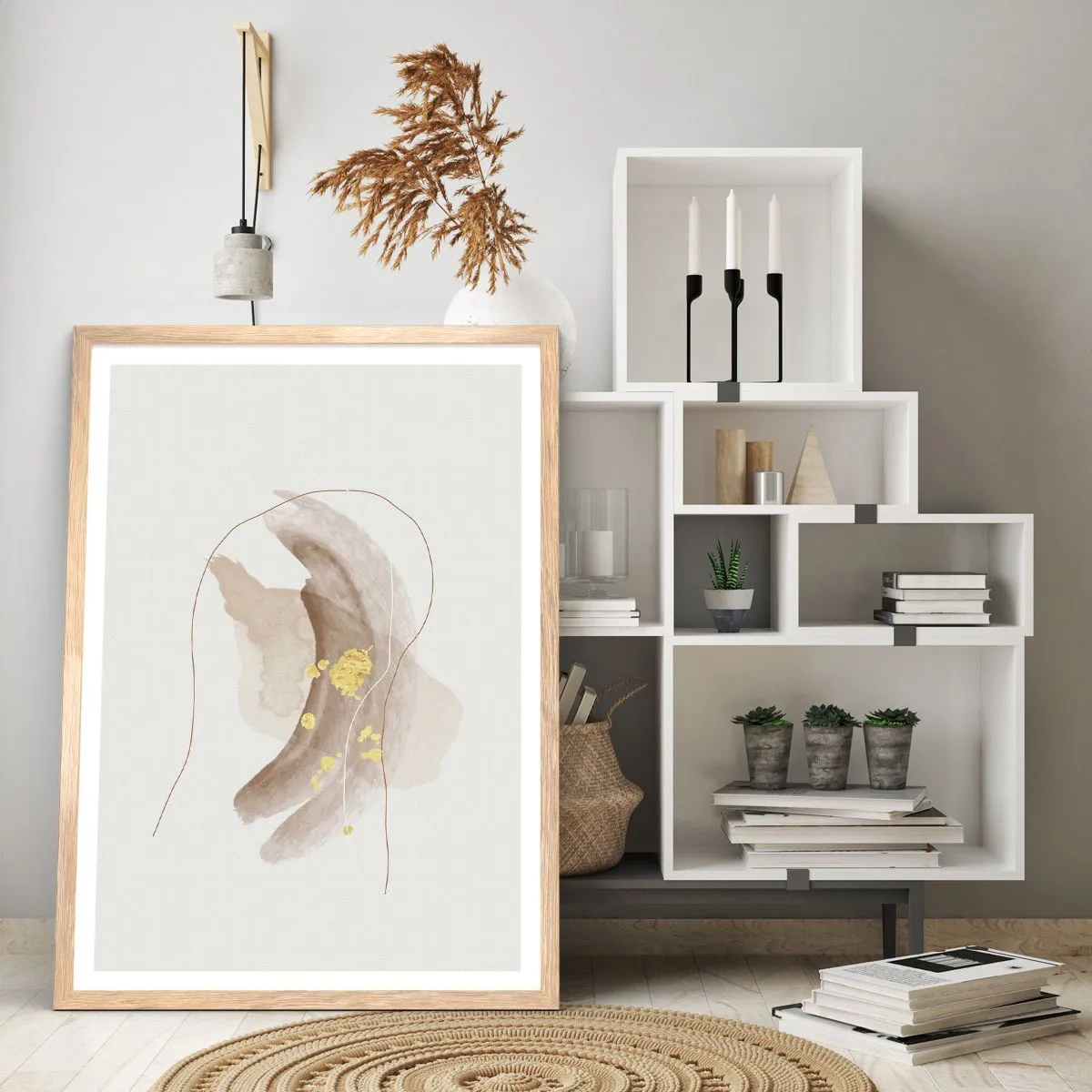 Affiche dans un chêne clair - Poster - rencontré dans l'espace - 70x100 cm