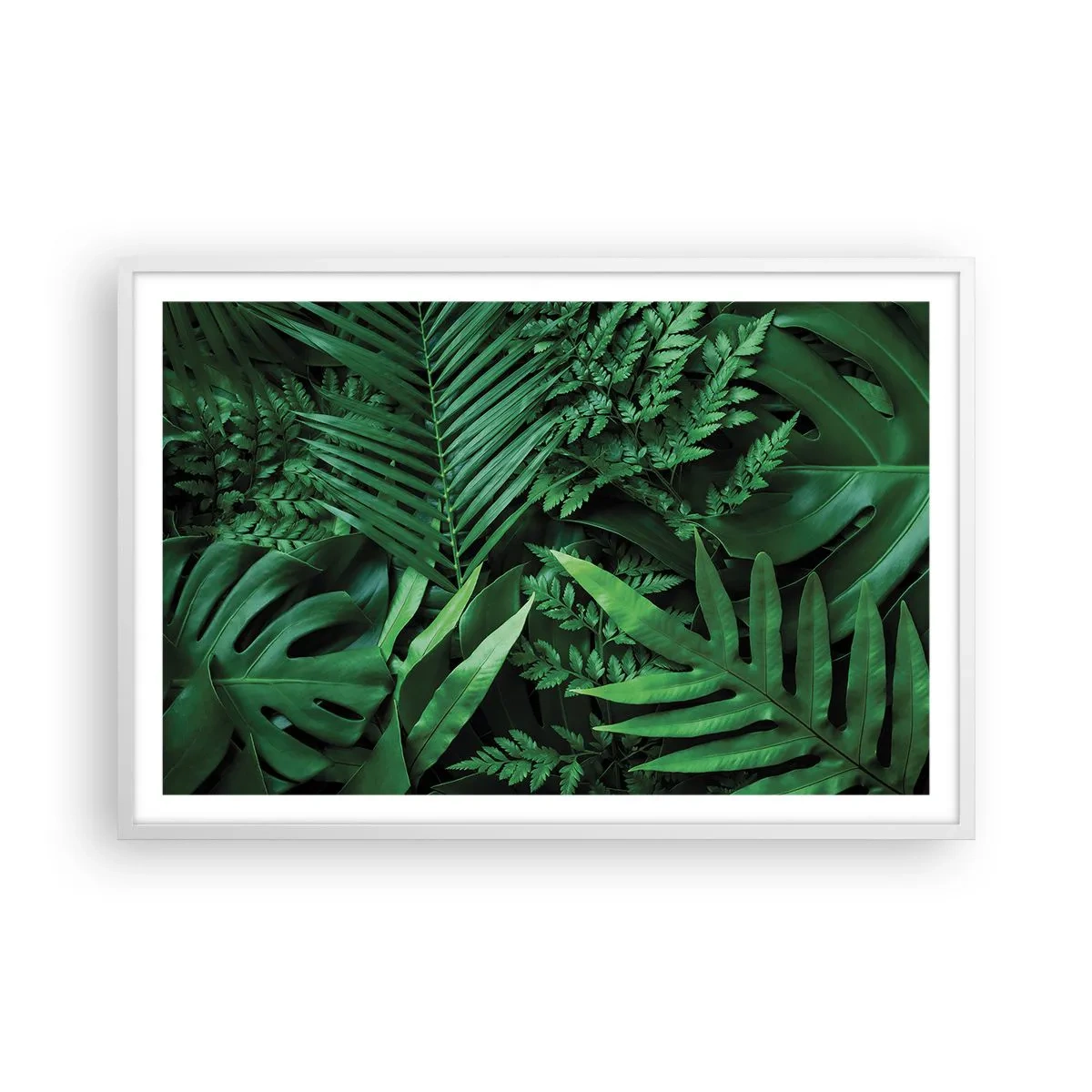 Affiche dans un cadre blanc - Poster - Emmitouflé de verdure - 91x61 cm