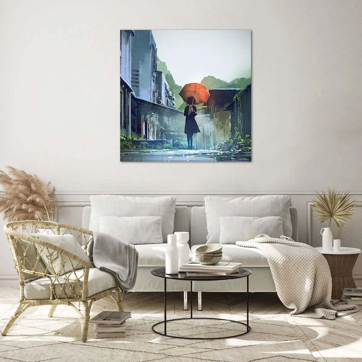 Impression sur verre - Image sur verre - Pluie vivifiante - 70x70 cm