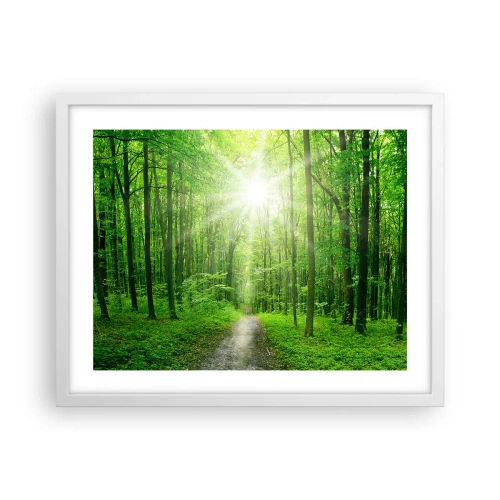 Affiche dans un cadre blanc - Poster - Cathédrale verte - 50x40 cm