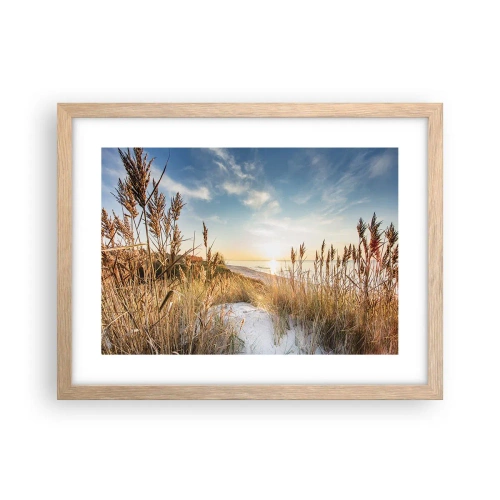 Affiche dans un chêne clair - Poster - Plage du nord - 40x30 cm