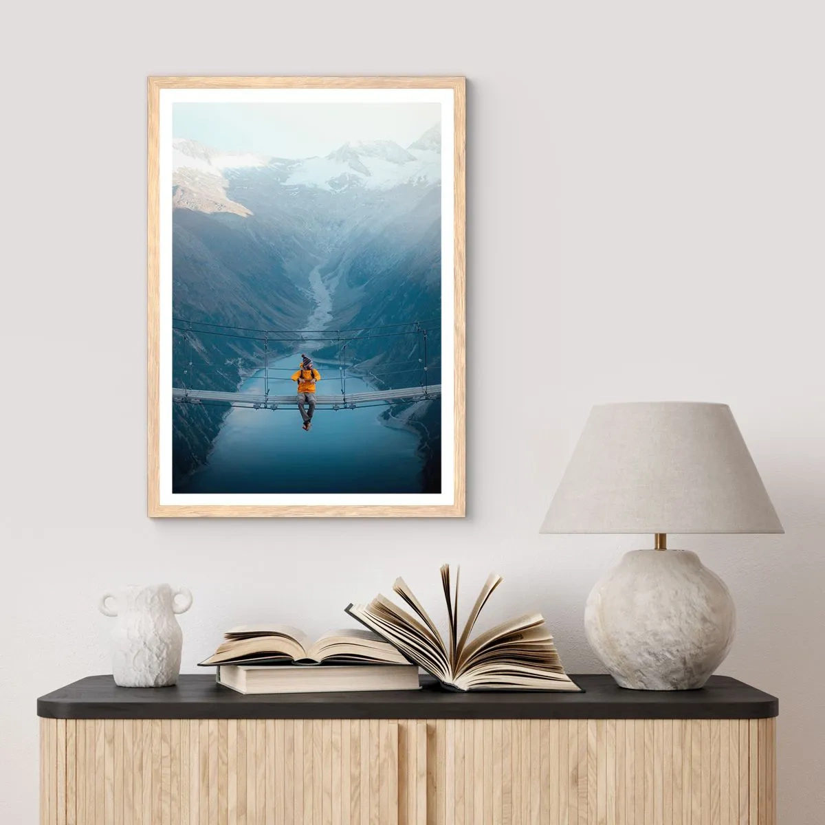 Affiche dans un chêne clair - Poster - Ravi de la suspension - 70x100 cm